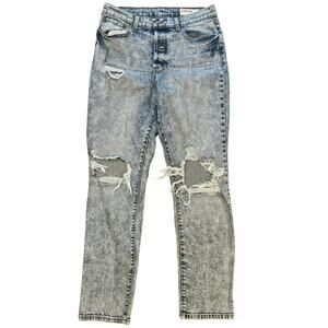 Pistola acid wash 90s Straight relaxed jeans distressed hole womens 30 10